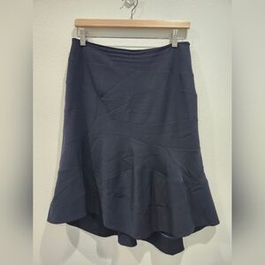 Wunderkind Navy Blue Skirt Size 8 Wool Silk Corporate Made In Italy